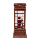 Lighted Christmas Santa Phone Booth – Water-Spinning Holiday Tabletop Decor