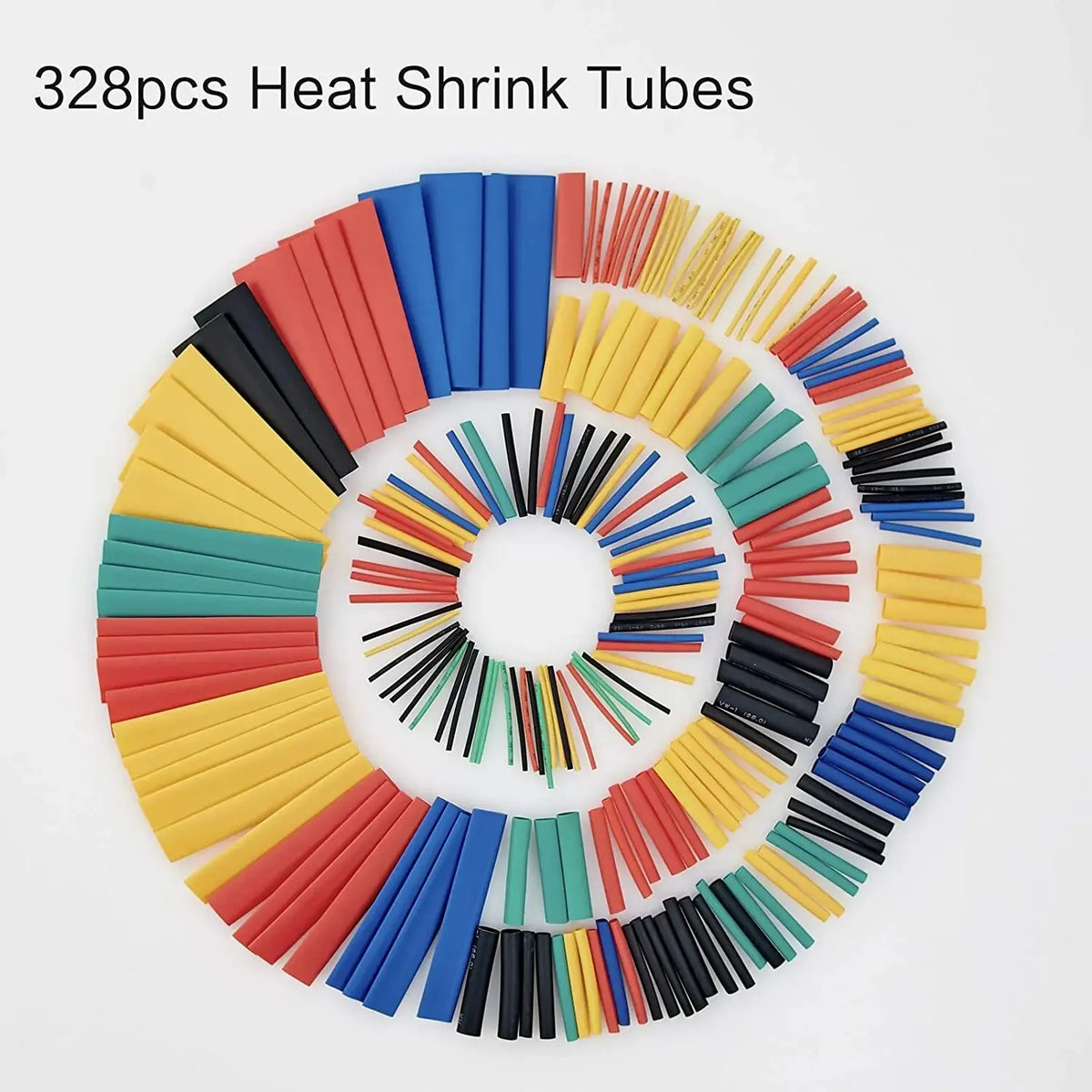 Heat Shrink Tubing Kit 164/328 PCS – 5 Colors 8 Sizes | Wire & Cable Organizer