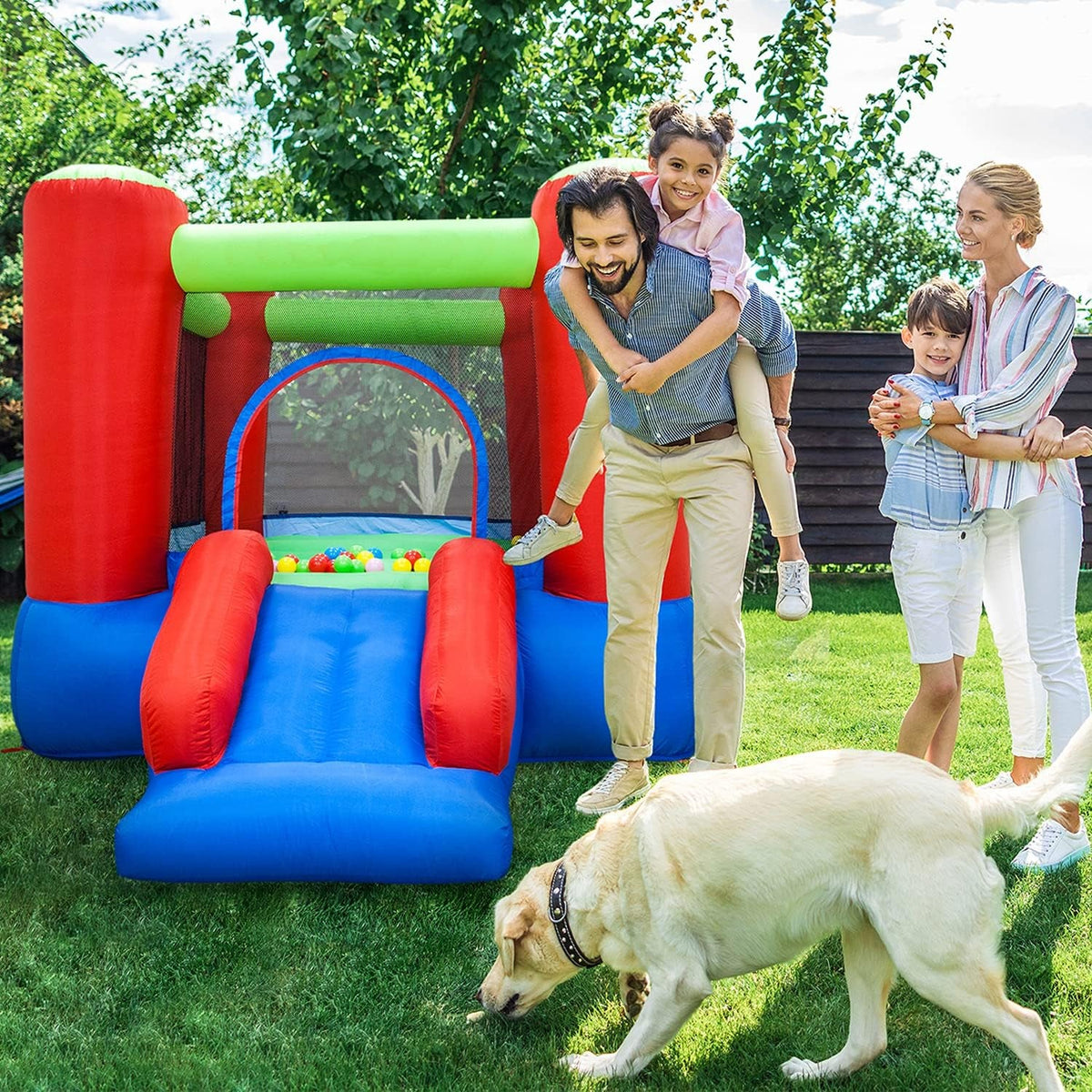 8x7 Junior Inflatable Bouncer with Slide & 50 Pit Balls