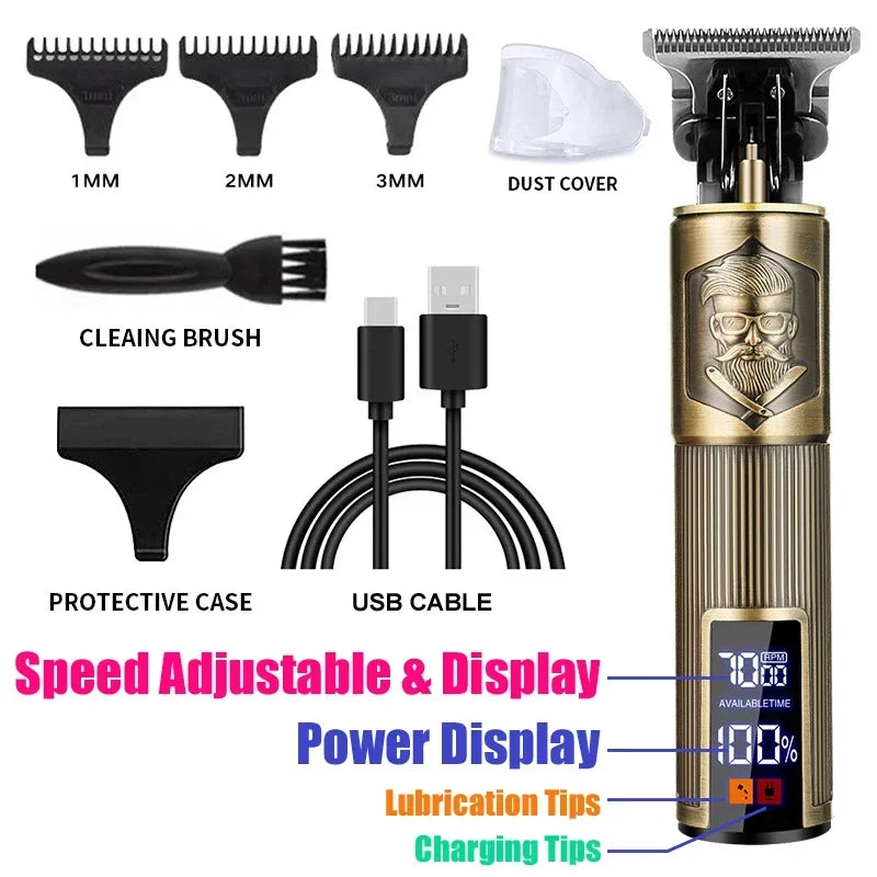 Cordless Hair Trimmer & Clipper – USB Fast Charging | Barber-Style Home Haircut Machine