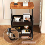 3-Tier Rolling Cart with Tabletop, Metal Tool and Snack Rack with Storage, Durable Carbon Steel Frame, Wheels for Easy Mobility