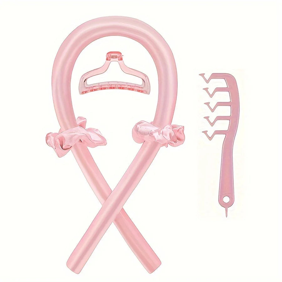 4-in-1 Heatless Curling Set – Hair Stick, Headbands, Clips & Comb | No-Heat DIY Styling Kit