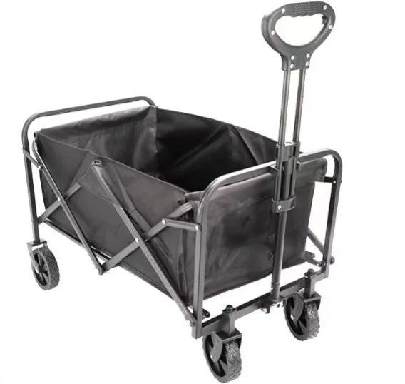 Compact Folding Camping Wagon 5 Inch Fold Flat Four Wheel Utility Cart Portable Outdoor for Beach Shopping