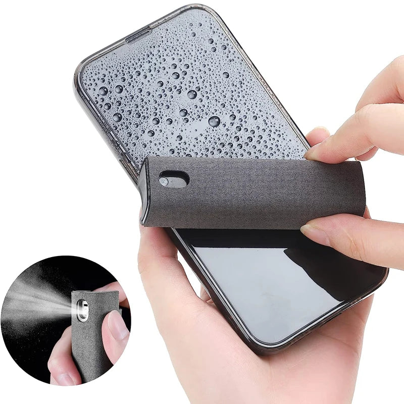 2-in-1 Microfiber Screen Cleaner Spray Bottle – Portable Phone & Tablet Screen Cleaning Kit
