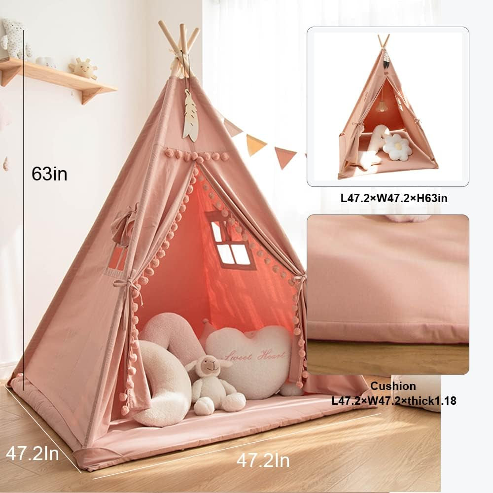 Kids Teepee Tent with Foldable Mat — Indoor & Outdoor Play