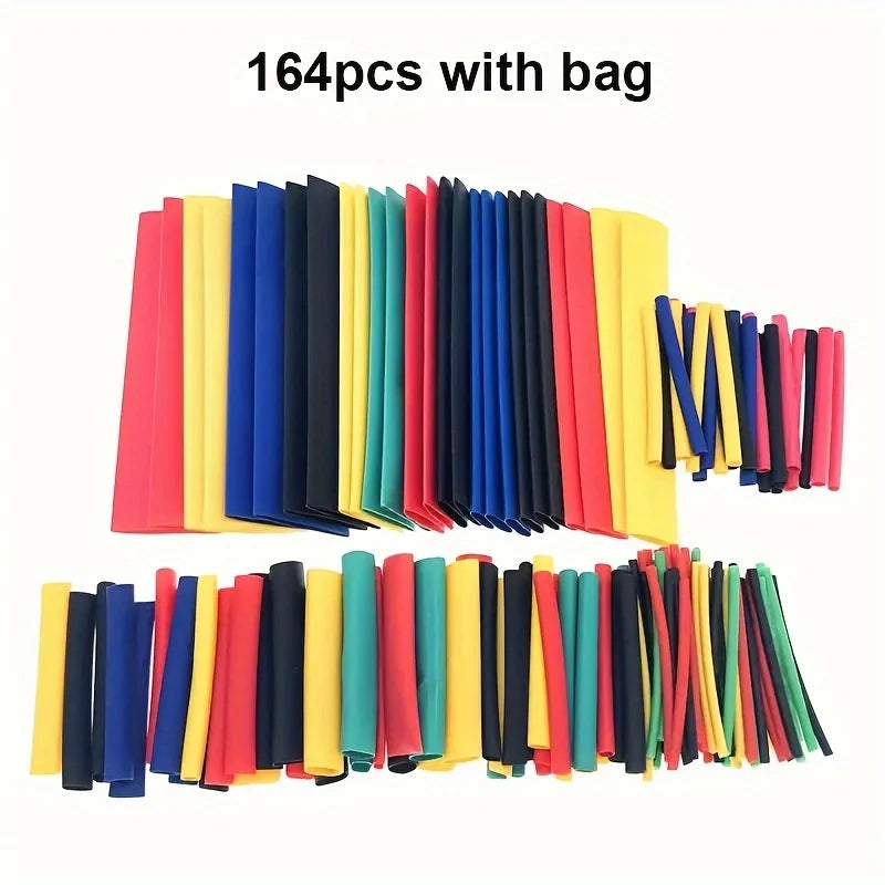 Heat Shrink Tubing Kit 164/328 PCS – 5 Colors 8 Sizes | Wire & Cable Organizer