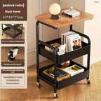 3-Tier Rolling Cart with Tabletop, Metal Tool and Snack Rack with Storage, Durable Carbon Steel Frame, Wheels for Easy Mobility