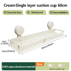 Multifunctional Suction Cup Rack Kitchen Utensils Storage Wall Mounted Spice Holder Bathroom Organizer No Drilling Required