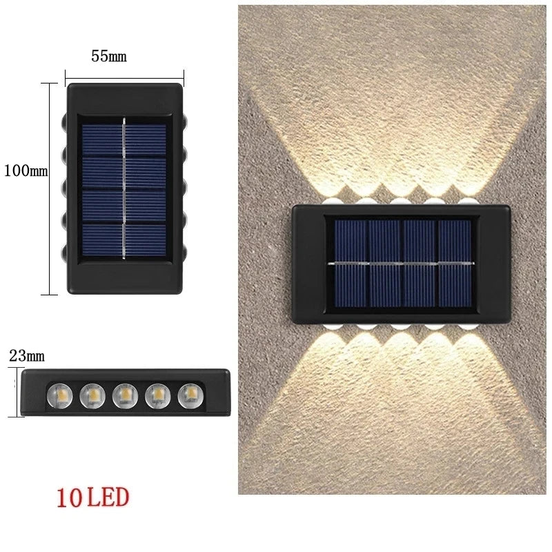 Solar LED Outdoor Wall Light – Waterproof Up & Down Garden Fence Lamp