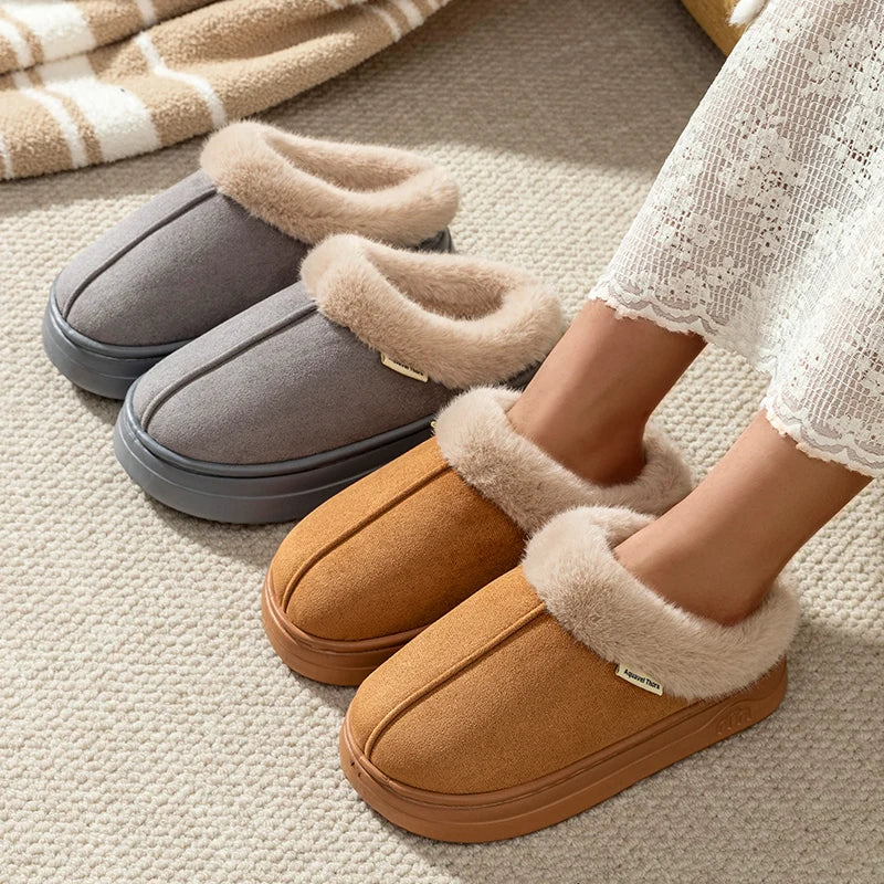 Fashion Women's Winter Slippers Indoor and Outdoor Warmth Anti-slip Comfort Thick Sole Casual Couple Home Shoes Snow Boots