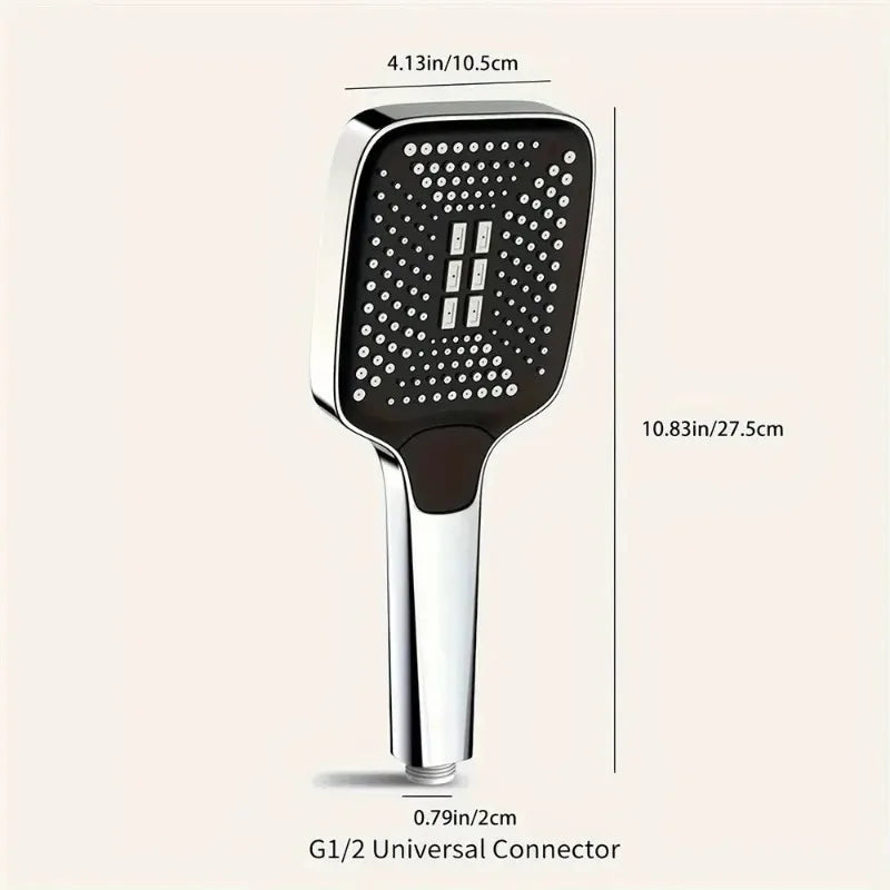 Adjustable 3-Mode High Pressure Shower Head – Water-Saving Handheld Rainfall Showerhead
