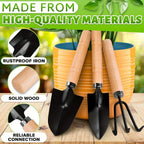 3-Piece Mini Gardening Tool Set – Shovel, Rake & Trowel