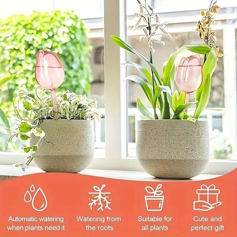 Pink Tulip Automatic Plant Watering Balls – Self-Watering Dripper for Indoor & Outdoor Plants