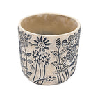 Set of 2 Cement Planters with Floral Motif – 2 Designs