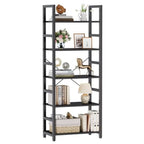 5-Tier Bookshelf, Modern Tall Bookcase, Open Storage Display Shelf for Living Room, Bedroom, Home Office, Narrow Standing Shelv