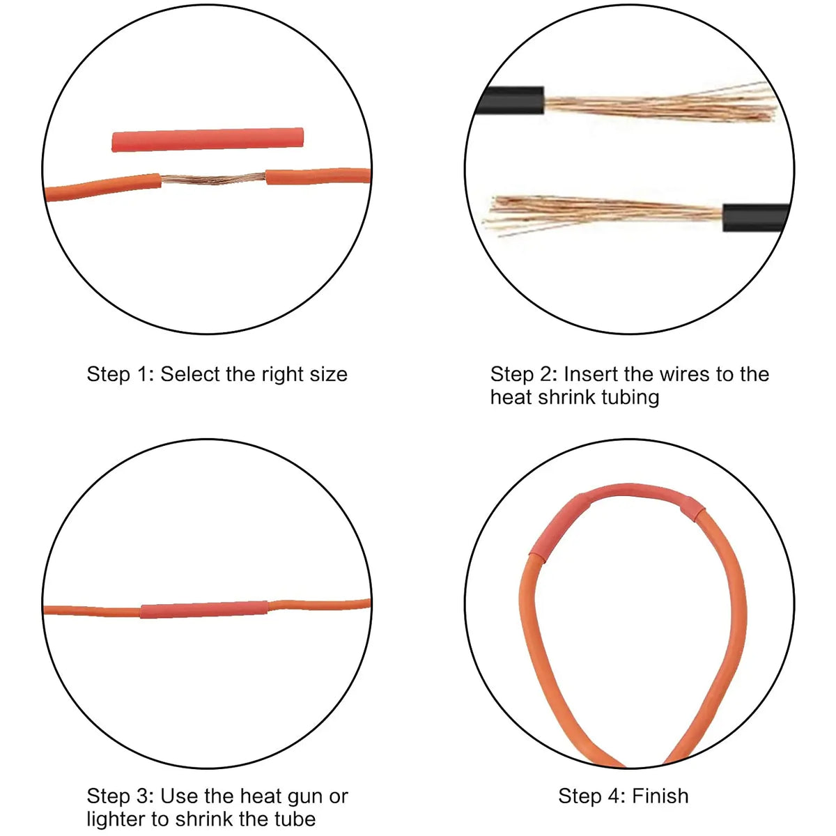 Heat Shrink Tubing Kit 164/328 PCS – 5 Colors 8 Sizes | Wire & Cable Organizer