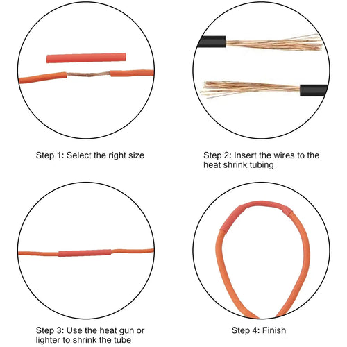 Heat Shrink Tubing Kit 164/328 PCS – 5 Colors 8 Sizes | Wire & Cable Organizer