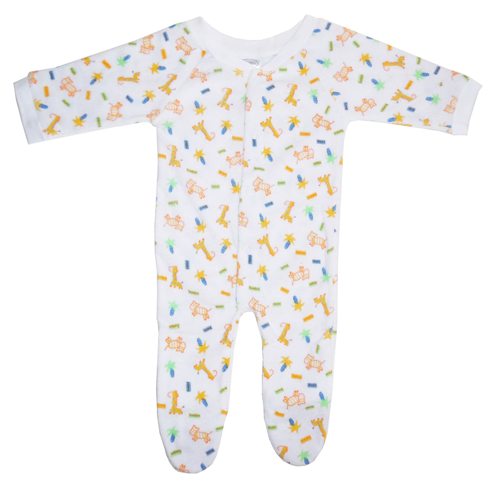 Bambini Preemie Terry Sleep & Play – Cotton Blend Footed Baby Pajamas