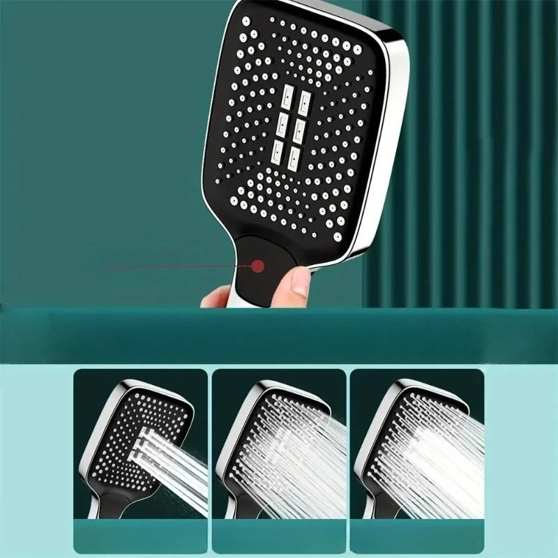 Adjustable 3-Mode High Pressure Shower Head – Water-Saving Handheld Rainfall Showerhead