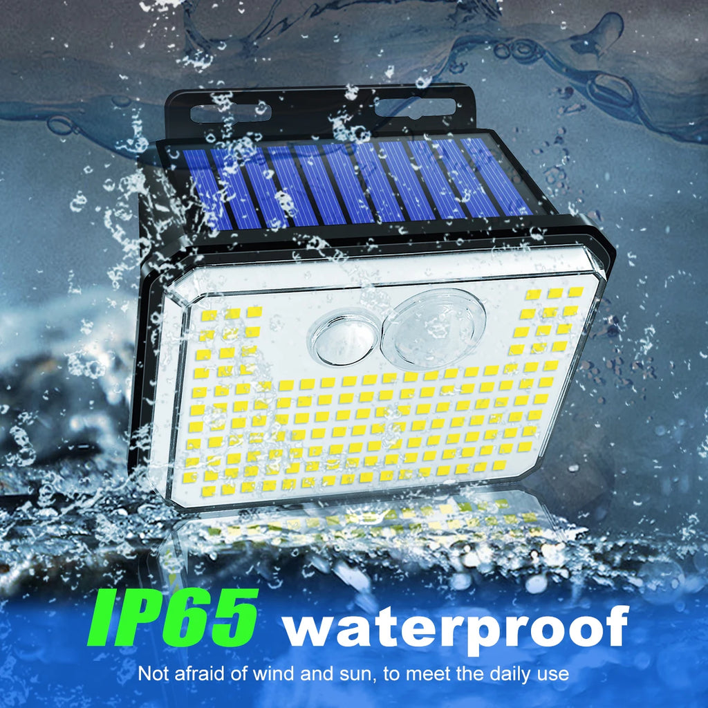 Solar Outdoor Security Light – 148 LED Motion Sensor Wall Lamp, IP65 Waterproof, 3 Modes