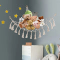 Corner Stuffed Animal Storage Hammock – Boho Macrame Toy Net for Kids Room & Nursery