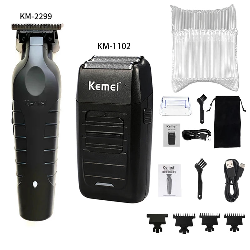 Kemei KM-2296 KM-2299 KM-1102 Hair Clipper Kit Men's Electric Shaver Hair Trimmer Machine Professional Hair Cutting Machine