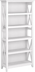 Bush Furniture Key West Tall 5-Shelf Bookcase — Modern Farmhouse