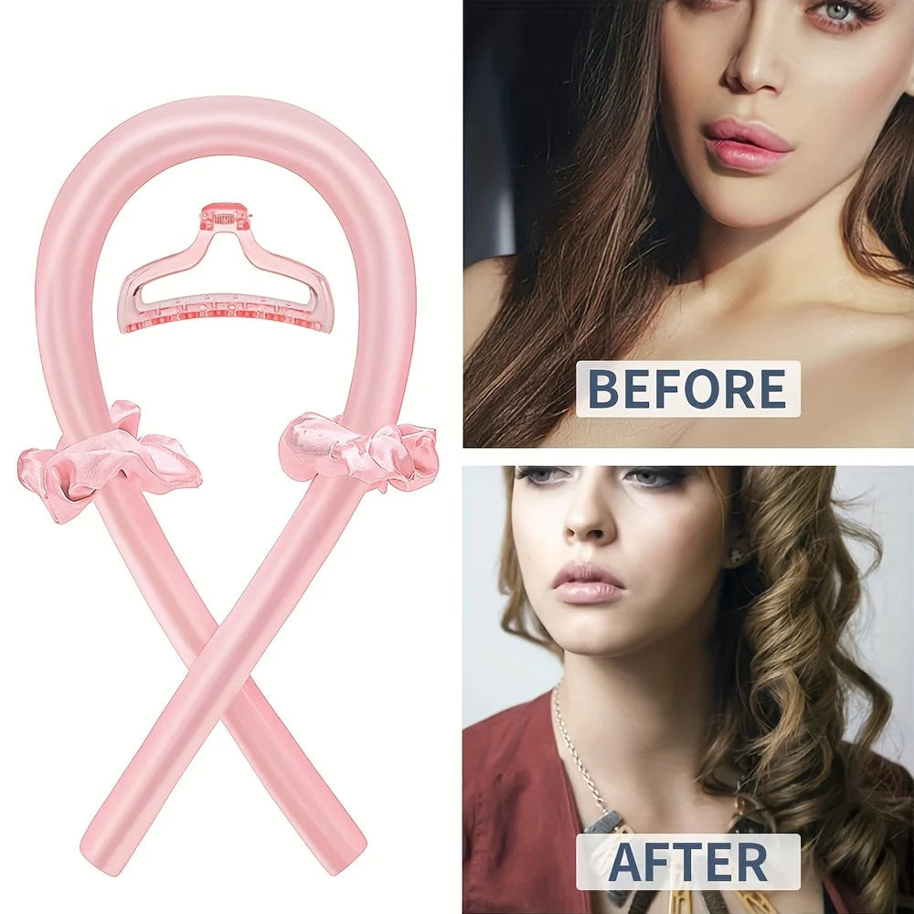4-in-1 Heatless Curling Set – Hair Stick, Headbands, Clips & Comb | No-Heat DIY Styling Kit