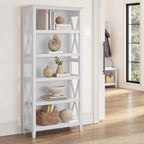 Bush Furniture Key West Tall 5-Shelf Bookcase — Modern Farmhouse