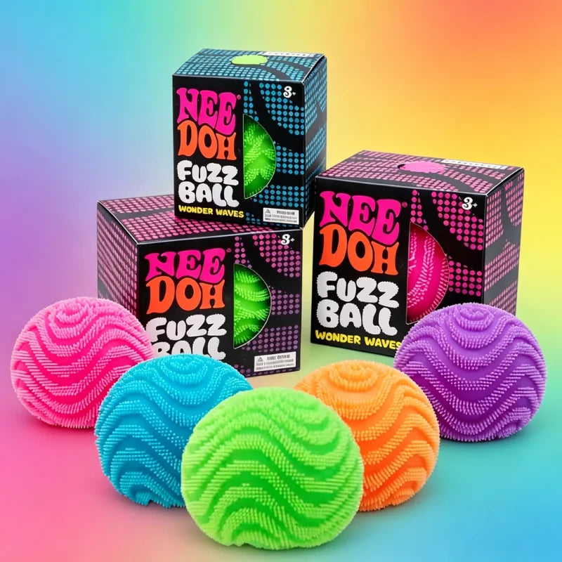NeeDoh Fuzz Ball Wonder Waves – Sensory Stress Relief Squeeze Toy
