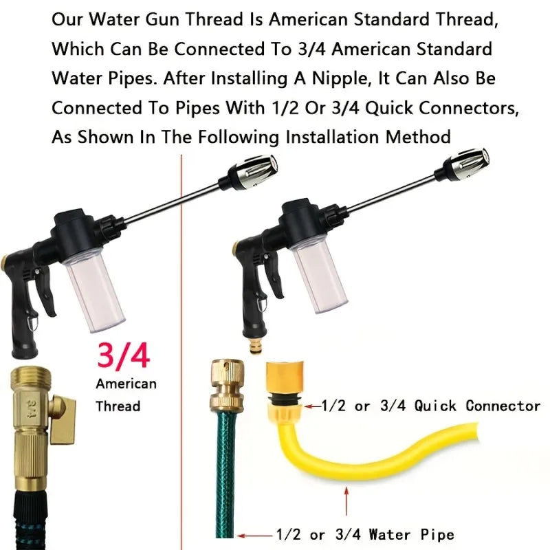 Garden Water Gun Hose Nozzle – Multi-Use Spray Gun for Watering & Car Washing
