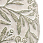 Set of 2 Cement Planters with Floral Motif – 2 Designs