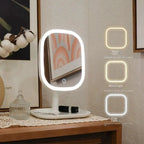 Touch Sensitive USB Rechargeable LED Vanity Mirror Multi Adjustable Lights Portable Cosmetic Mirror for Trip Home Beauty Makeup