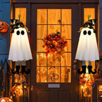 Halloween LED Light-Up Witch & Ghost Hanging Decorations – Indoor & Outdoor Yard Ornaments