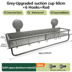 Multifunctional Suction Cup Rack Kitchen Utensils Storage Wall Mounted Spice Holder Bathroom Organizer No Drilling Required