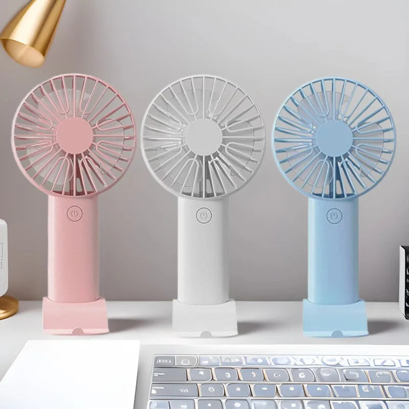 Mini Handheld Fan 3 In 1 Portable Desk Fan with Stand USB Rechargeable Small Fan for Travel Office Home