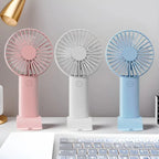 Mini Handheld Fan 3 In 1 Portable Desk Fan with Stand USB Rechargeable Small Fan for Travel Office Home