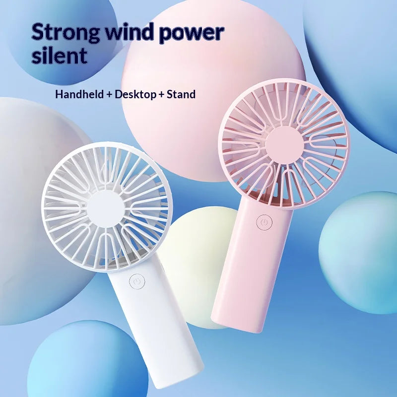 Mini Handheld Fan 3 In 1 Portable Desk Fan with Stand USB Rechargeable Small Fan for Travel Office Home