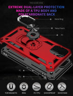 Tech Armor Ring Stand Grip Case for iPhone 12 Mini – 360° Kickstand, Magnetic Metal Plate