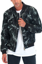 Men's Bolt Print Bomber Jacket – Windbreaker, Zip Closure, S–2XL