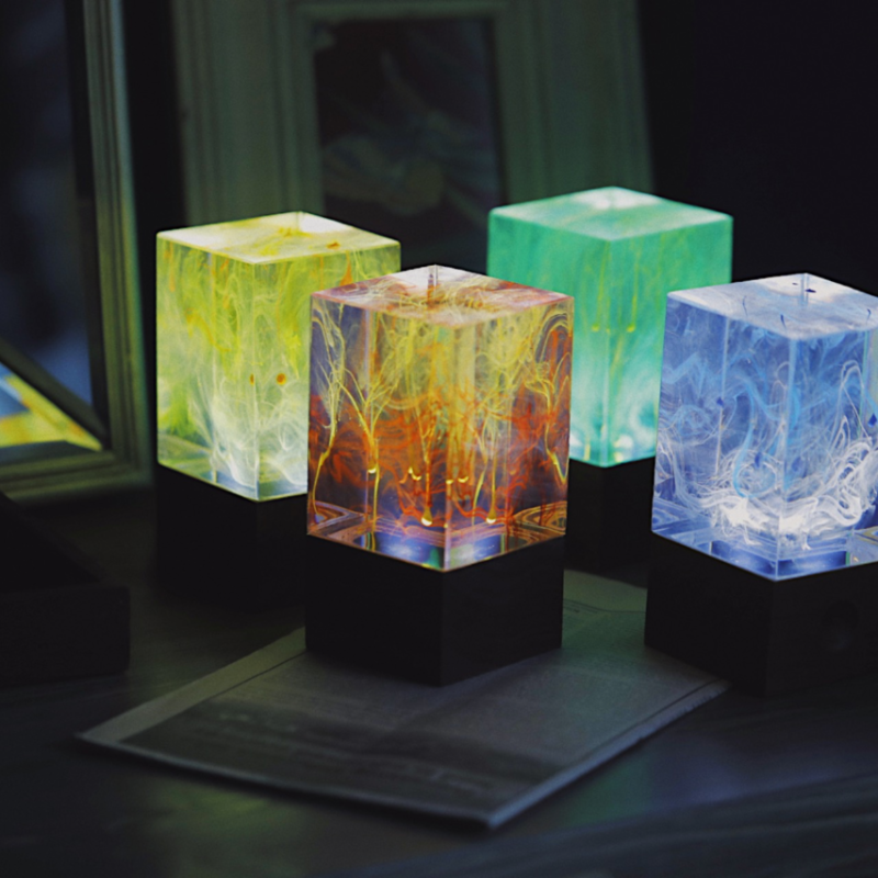 Aurora Handcrafted Resin LED Table Lamp