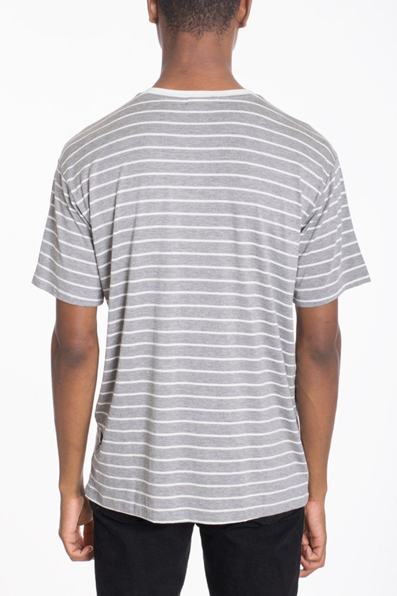 Men's Cotton Stripe T-Shirt – Drop Shoulder, Round Neck, S–2XL