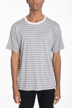 Men's Cotton Stripe T-Shirt – Drop Shoulder, Round Neck, S–2XL