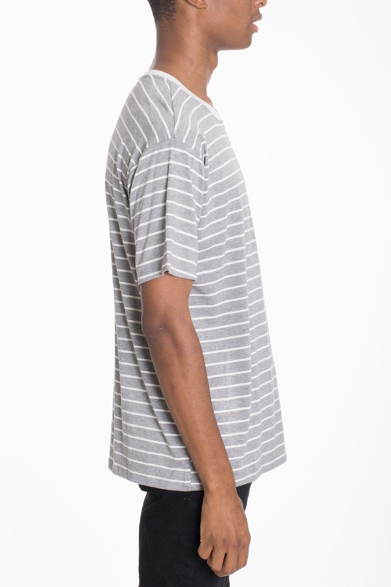 Men's Cotton Stripe T-Shirt – Drop Shoulder, Round Neck, S–2XL