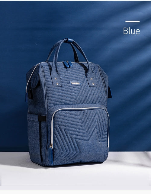 Modern Quilted Diaper Bag Backpack – 13 Compartments, USB Port, Waterproof