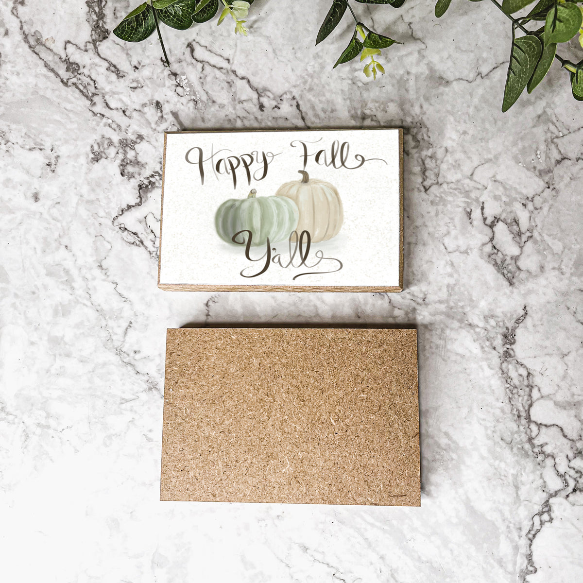 Happy Fall Y’all Wooden Sign – Pastel Farmhouse Autumn Wall Decor, 6"x4"