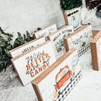 Hello Pumpkin Rustic Wooden Wall Sign – Fall Farmhouse Home Decor, 8"x12"