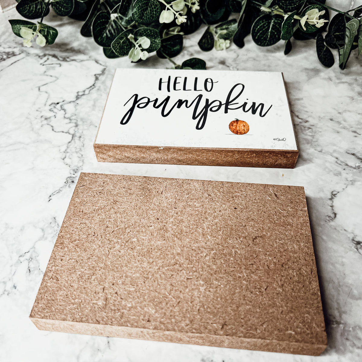 Hello Pumpkin Rustic Wooden Wall Sign – Fall Farmhouse Home Decor, 8"x12"