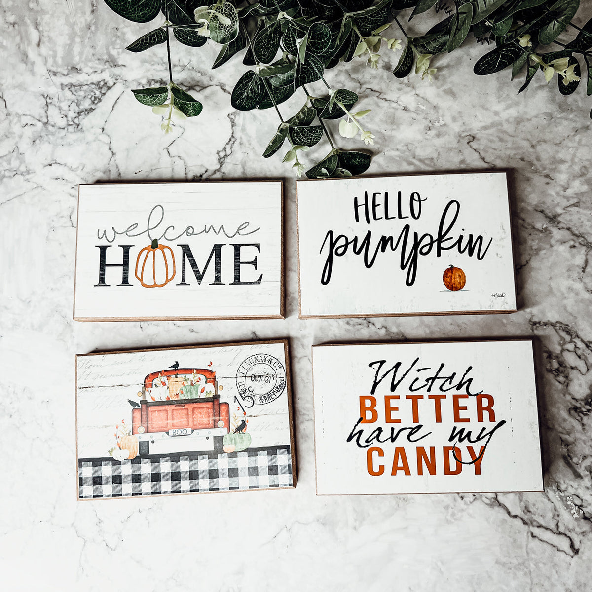 Hello Pumpkin Rustic Wooden Wall Sign – Fall Farmhouse Home Decor, 8"x12"