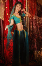 Arabian Princess Belly Dance Costume – 4-Piece Halloween & Cosplay Outfit